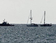 Un buque de la Flotilla Global Sumud llega al al puerto de Ashdod, Israel, tras ser interceptado por las autoridades israelíes. EFE/EPA/A. Safadi