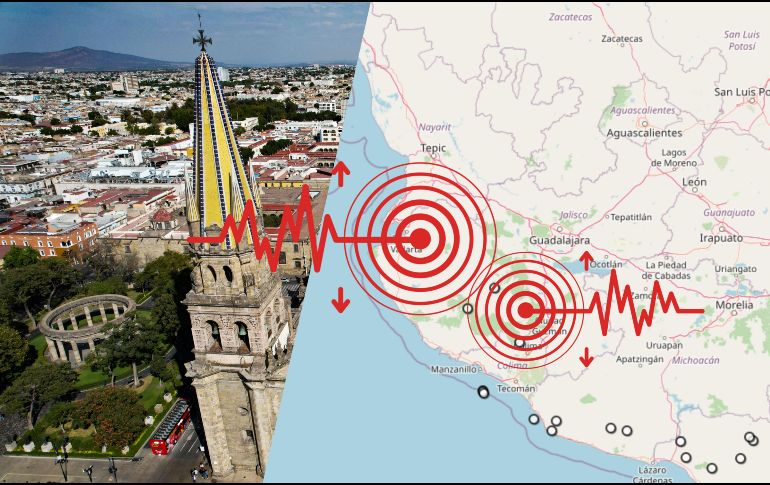 La madrugada del 3 de octubre se presentó actividad sísmica en 2 municipios de Jalisco. ESPECIAL / Sistema Sismológico Nacional / EL INFORMADOR  / ARCHIVO