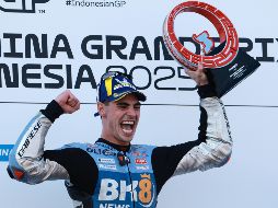 Aldeguer firmó una exhibición magistral para lograr su primera victoria en MotoGP. EFE/A. WEDA.