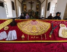 La Virgen de Zapopan será vestida con este ajuar para realizar su recorrido de regreso a la Basílica de Zapopan, luego de haber visitado las distintas iglesias y parroquias de la Metrópoli desde el pasado mes de mayo. EL INFORMADOR / A. Navarro