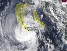 A as 15:00 horas el centro del sistema se localizaba a 335 kilómetros al oeste-suroeste de Cabo San Lucas. ESPECIAL/SMN