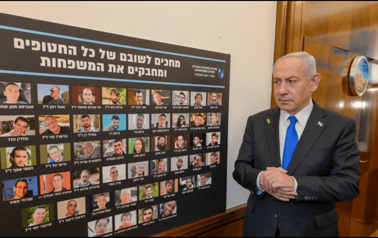 Benjamín Netanyahu, anunció anoche que había aprobado la primera fase del plan de paz para Gaza. EFE/ M. TOAF