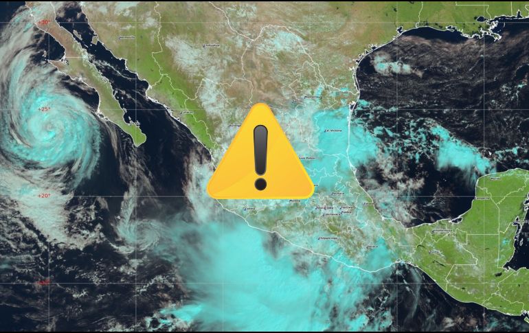 Se mantiene zona de vigilancia por efecto de vientos de tormenta tropical desde Zihuatanejo, Guerrero hasta Cabo Corrientes, Jalisco. ESPECIAL / SMN