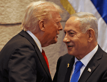 Donald Trump y Benjamin Netanyahu, este lunes en el Parlamento israelí. EFE / J. Marey