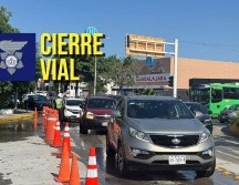 El corte a la circulación vehicular es parcial por el carril de extrema derecha. ESPECIAL / FACEBOOK Policía Vial Jalisco