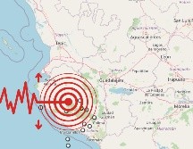 En lo que va de este domingo 19 de octubre, se registró un sismo durante la madrugada cerca de la comunidad de El Grullo. ESPECIAL / Sistema Sismológico Nacional
