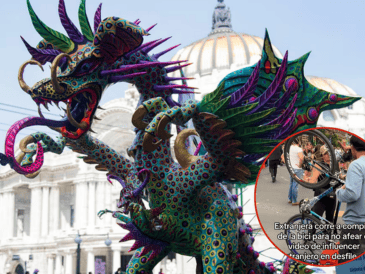 Influencer canadiense genera indignación en desfile de Alebrijes. ESPECIAL / SECRETARÍA DE CULTURA CDMX / TIKTOK / @jesusvillegasl