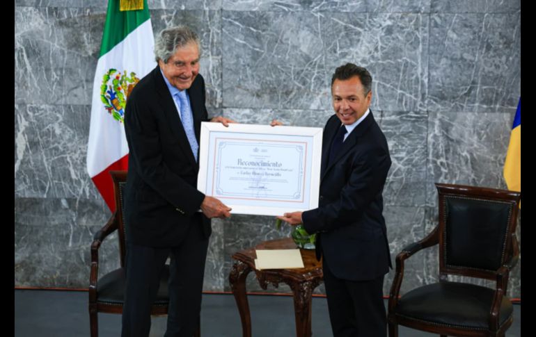 Carlos Álvarez Bermejillo, durante su discurso compartió que buscar el equilibrio en el trabajo, en la familia y en la empresa ha sido fundamental para lograr sus metas. EL INFORMADOR/ J. Acosta