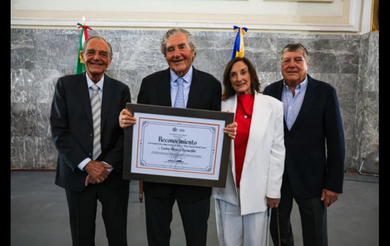 Carlos Álvarez Bermejillo, durante su discurso compartió que buscar el equilibrio en el trabajo, en la familia y en la empresa ha sido fundamental para lograr sus metas. EL INFORMADOR/ J. Acosta