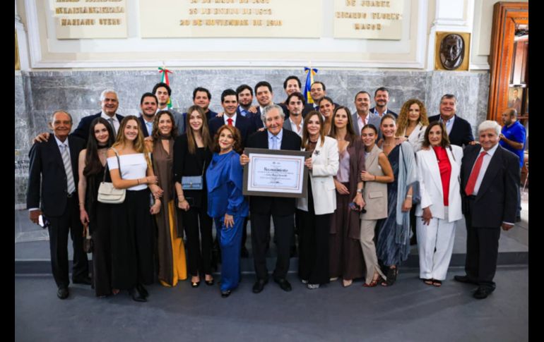 Carlos Álvarez Bermejillo, durante su discurso compartió que buscar el equilibrio en el trabajo, en la familia y en la empresa ha sido fundamental para lograr sus metas. EL INFORMADOR/ J. Acosta