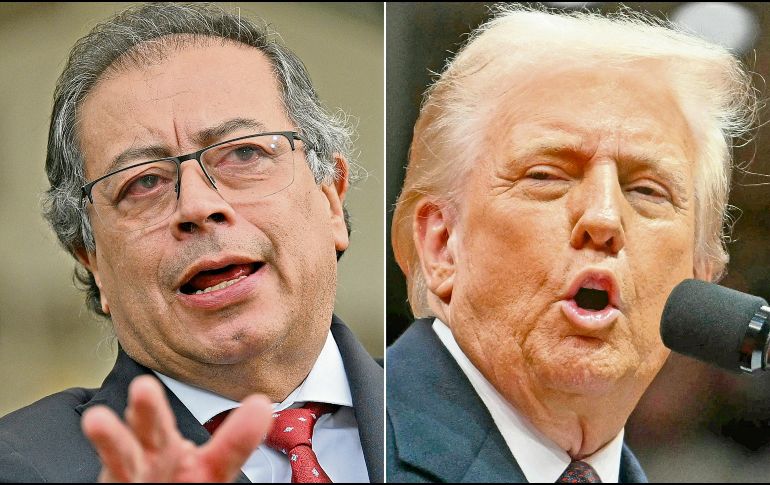 Gustavo Petro y Donald Trump mantienen fuertes diferencias en sus políticas de gobierno, acrecentadas por el aumento de presencia militar de Estados Unidos en el Caribe. AFP