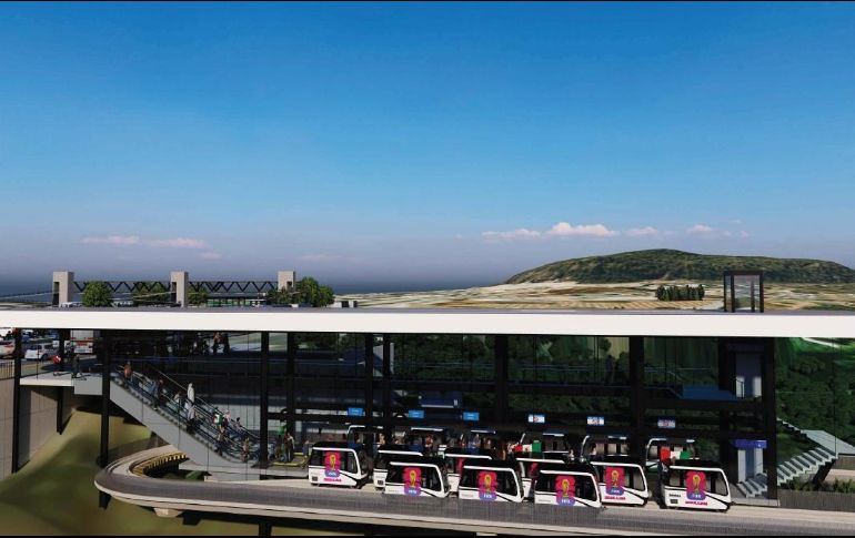 El proyecto consistía en un tren eléctrico que circularía sobre un viaducto elevado desde el Andador Chivas hasta el estacionamiento del inmueble deportivo. CORTESÍA