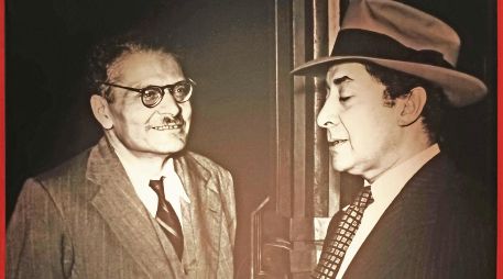 La foto muestra a los muralistas mexicanos José Clemente Orozco (izquierda) y David Alfaro Siqueiros (derecha). CORTESÍA