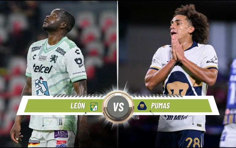 En el marco de la antepenúltima fecha del torneo, León recibirá en casa a los de la UNAM. ESPECIAL / IMAGO7 y CANVA