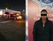 Oficiales de la Comisaría de Tlaquepaque detuvieron a un hombre que provocó daños a bienes municipales al derribar un arco de señalamiento de altura propiedad del ayuntamiento. ESPECIAL