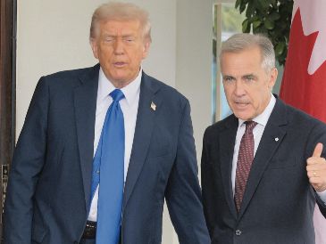 Donald Trump, presidente de EU, y Patrick Carney, primer ministro canadiense. AFP