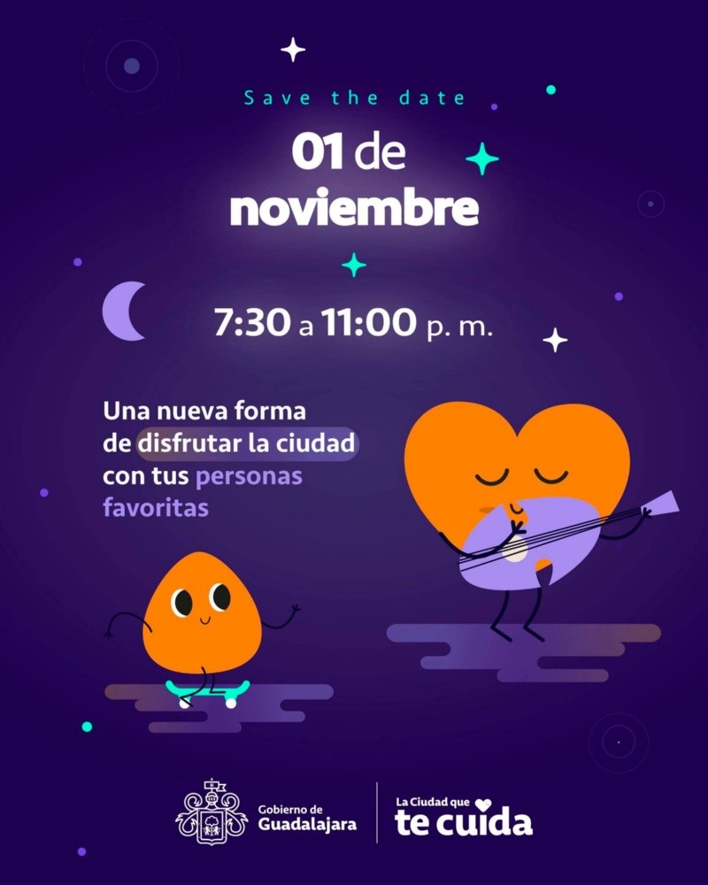 “La noche de este sábado 1 de noviembre tenemos una cita para vivir nuestra ciudad de una manera diferente, ¿están listas y listos?”, escribió Vero Delgadillo. ESPECIAL 