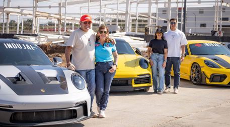 Juan Mendoza Álvarez, Lilia de Mendoza, Fabiola Mendoza y Omar Presue. GENTE BIEN JALISCO / “Slalom Porsche” con INDUJAL Parque industrial y Club de Porsche Guadalajara