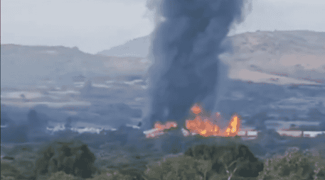Una fuerte movilización se generó esta mañana en el municipio de Tepetitlán, Hidalgo, luego del descarrilamiento y explosión de un tren. ESPECIAL