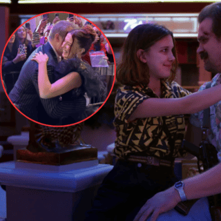 Millie Bobby Brown y David Harbour llegan juntos a premier de "Stranger Things"