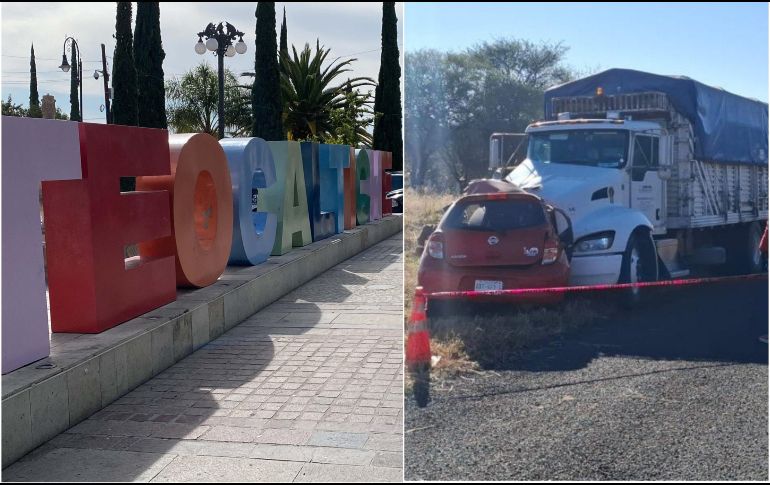 Un vehículo de carga se impactó de frente contra un vehículo compacto en color rojo en carretera de Teocaltiche. EL INFORMADOR / ARCHIVO / ESPECIAL