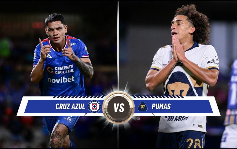 En el marco de la fecha 17, la Máquina celeste recibirá en cancha neutral a unos aguerridos Pumas que quieren Liguilla. ESPECIAL / CANVA e IMAGO7