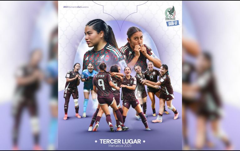 México consiguió su segunda mejor actuación en un Mundial Sub-17 Femenino al concluir en el tercer lugar. X / @Miseleccionfem