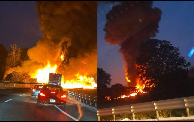 Debido al siniestro, ocurrido en el municipio de Ixtapaluca, la circulación permanece cerrada en ambos sentidos. ESPECIAL.
