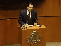 El secretario de educación, Mario Delgado, informó ante el senado las distintas estrategias implementadas para la mejora de la educación en México. SUN/C. Mejía