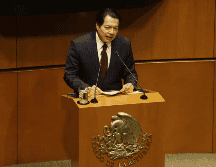 El secretario de educación, Mario Delgado, informó ante el senado las distintas estrategias implementadas para la mejora de la educación en México. SUN/C. Mejía