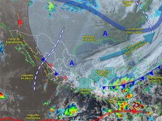 El frente frío 14 afectará principalmente a los estados del noroeste y norte del país. ESPECIAL/ SMN.