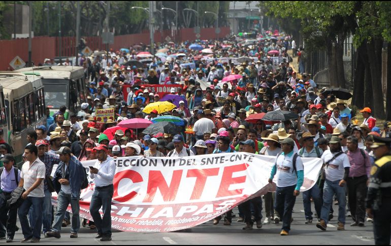 La CNTE prevé bloqueos, marchas y plantones como parte de sus jornadas de protesta nacional. EFE/ARCHIVO