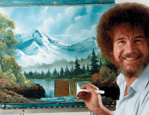 Ross, un pilar de la televisión pública durante las décadas de 1980 y 1990, era conocido por su frondoso cabello y su cálida personalidad Bob Ross posa para una fotografía frente a una de sus obras. Bob Ross Inc./AP