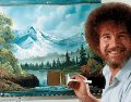 Ross, un pilar de la televisión pública durante las décadas de 1980 y 1990, era conocido por su frondoso cabello y su cálida personalidad Bob Ross posa para una fotografía frente a una de sus obras. Bob Ross Inc./AP
