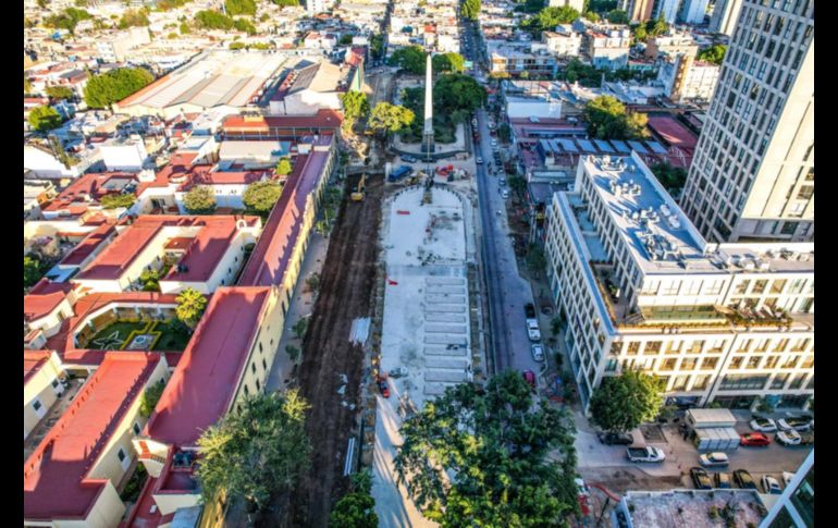 Respecto a las obras que se desarrollan en la Avenida México, entre Américas y Chapultepec, en la Plaza de la República, Zamora Bueno informó que se avanza en las instalaciones sanitarias y en la colocación del adoquín en su parte contraria. EL INFORMADOR / ARCHIVO