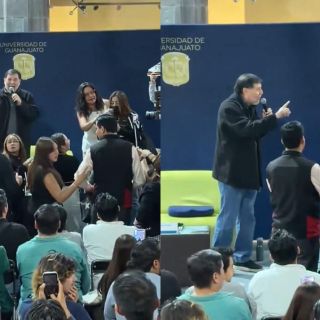 Fernández Noroña es confrontado por estudiantes durante su visita a Guanajuato