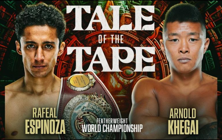 Todo está listo para que Divino Espinoza defienda su cinturón ante Khegai en un duelo que promete intensidad. X/trboxing