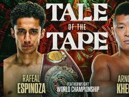 Todo está listo para que Divino Espinoza defienda su cinturón ante Khegai en un duelo que promete intensidad. X/trboxing