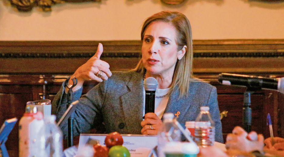 Fabiola Loya Hernández. La titular de la SISEMH, encabeza la sesión de la Mesa de Seguridad para fortalecer la estrategia Pulso de Vida. ESPECIAL