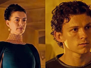 Anne Hathaway y Tom Holland, caracterizados como Penélope y Telémaco. ESPECIAL