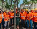 Acompañada por personal de Medio Ambiente y de Parques y Jardines, la alcaldesa participó en la siembra del nuevo árbol, que desde este fin de semana adornará La Rotonda de los Jaliscienses Ilustres. ESPECIAL