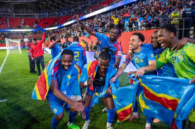 &nbsp;Seleccionados de la República Democrática del Congo celebran su clasificación al repechaje rumbo al mundial 2026. EFE / ARCHIVO