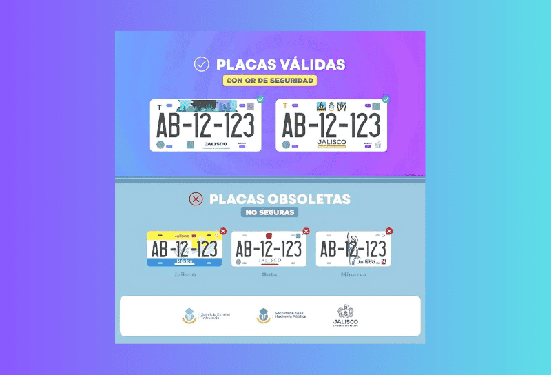 Las placas “Collage” y “Cabañas” son las únicas que podrán circular en Jalisco. ESPECIAL&nbsp;