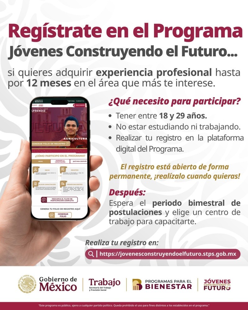 El próximo lunes 1 de diciembre se abrirá un nuevo periodo de vinculaciones para Jóvenes Construyendo el Futuro. ESPECIAL&nbsp;