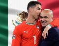 Roberto Martínez y Cristiano Ronaldo, en una imagen de archivo. ESPECIAL / AFP y CANVA