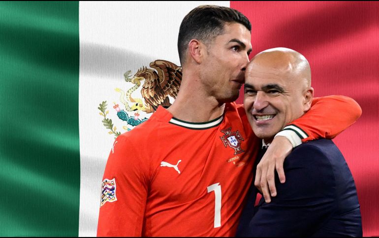 Roberto Martínez y Cristiano Ronaldo, en una imagen de archivo. ESPECIAL / AFP y CANVA