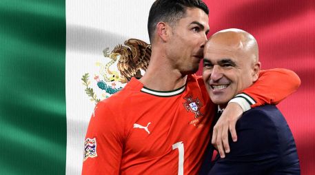 Roberto Martínez y Cristiano Ronaldo, en una imagen de archivo. ESPECIAL / AFP y CANVA