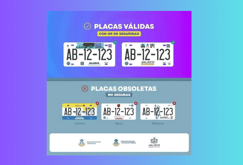Las únicas placas que el próximo año podrán circular en la entidad son los diseños 