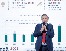 El secretario compartió también que las exportaciones mexicanas continúan mostrando una tendencia ascendente. EFE / I. Esquivel