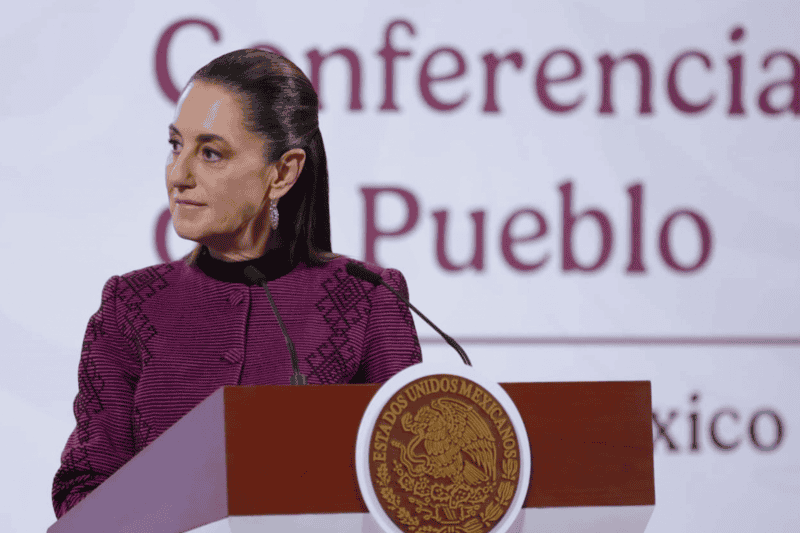 Claudia Sheinbaum, durante su conferencia matutina desde Palacio Nacional. SUN / F. Rojas
